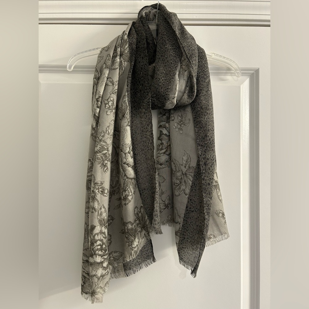 Gray Multi Pattern Scarf - Picture 3 of 6